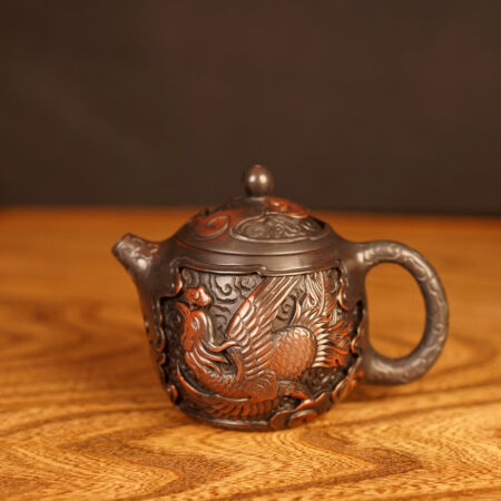 Чайник из Гуанси Лун Дан "Яйцо дракона", объемная резьба, Нисин Тао, керамика Циньчжоу 220 мл. - фото 1